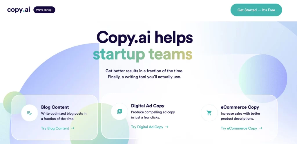 Free AI Tools - Copy.ai